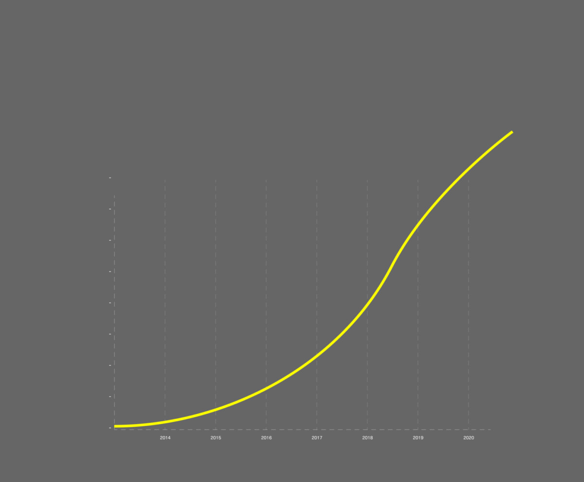 Graph representing the gowth of the company over time