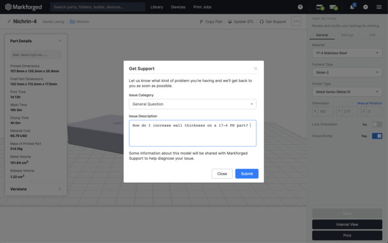 3d printing software integrated support